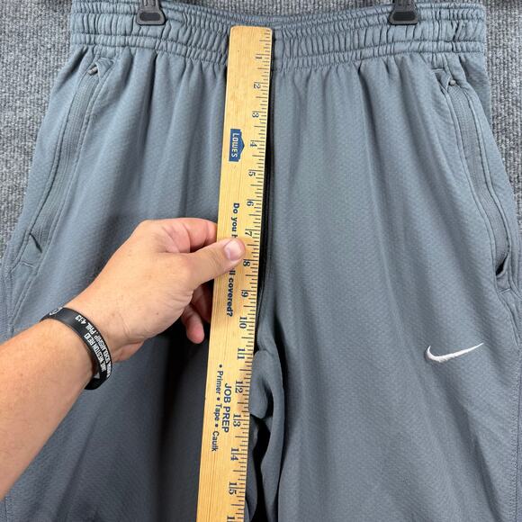 Nike Athletic Pants Men's Large Gray Dri-Fit Zippered Legs Running Basketball - Picture 3 of 10
